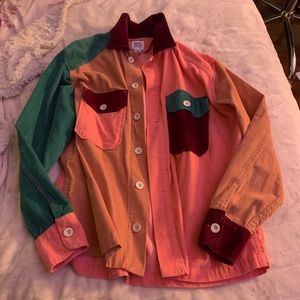 small BDG color block faux corduroy jacket